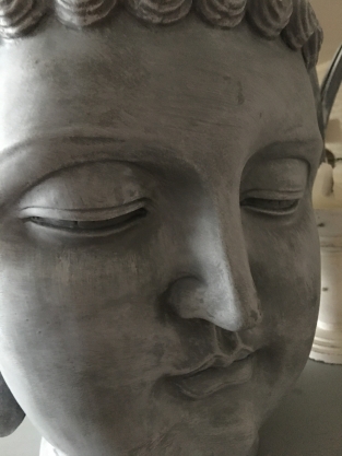 Buddha-Kopf, Polystein-Betonfarbe!